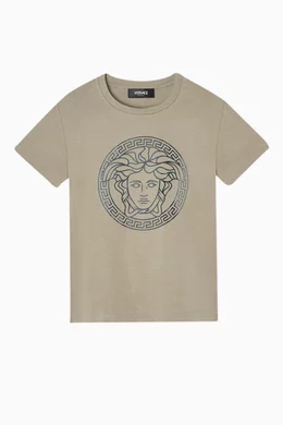 Buy Versace Multicolour Medusa print T shirt in Cotton For Girls Online Ounass Bahrain