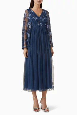 Maya embellished tulle midi dress clearance