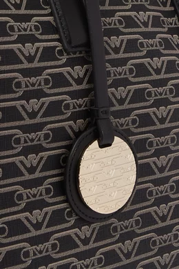 Buy Emporio Armani Black Medium Monogram Logo Tote Bag For Women Online Ounass Bahrain