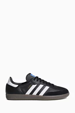 Adidas men's samba black leather deals