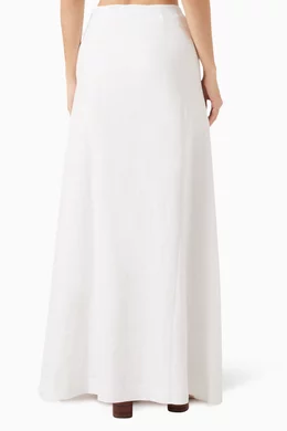 Buy Reformation White Andi Front slit Maxi Skirt in Linen For Women Online Ounass Bahrain
