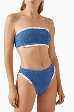 Buy Hunza G Blue Tracey Bikini Set in Original Crinkle™ For Women