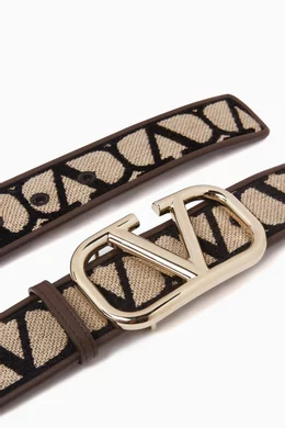 Buy Valentino Garavani Brown Logo Belt in Toile Iconographe Jacquard For Women Online Ounass Bahrain