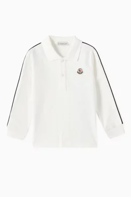 Moncler white long sleeve polo hot sale