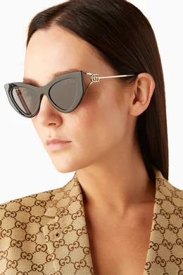 Cat eye sunglasses in acetate top