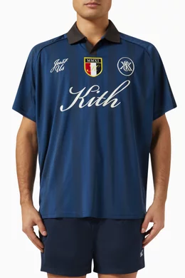 Buy Kith Blue Shadow Stripe Marcel Soccer Jersey For Men