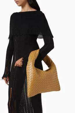 Buy Bottega Veneta Brown Small Hop Shoulder Bag in Intrecciato Leather For Women Online Ounass Bahrain