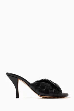 Buy Bottega Veneta Black Blink 80 Intrecciato Mules in Lambskin For Women Online Ounass Bahrain