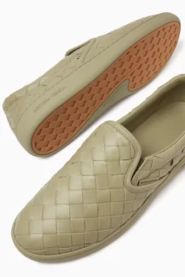 Buy Bottega Veneta Green Sawyer Sneakers in Intrecciato Leather For Men Online Ounass Bahrain