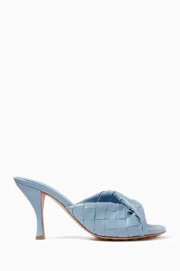 Buy Bottega Veneta Blue Blink 80 Mule Sandals in Intrecciato Leather For Women Online Ounass Bahrain