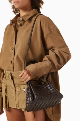 Buy Bottega Veneta Brown Small Andiamo Parachute Bag in Intrecciato Leather For Women Online Ounass Bahrain