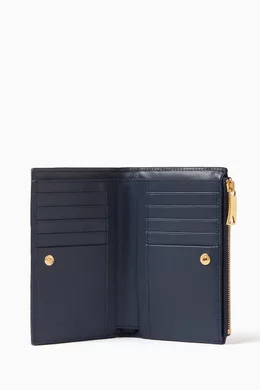 Buy Bottega Veneta Blue Medium Bi Fold Wallet in Intrecciato Calfskin For Women Online Ounass Bahrain