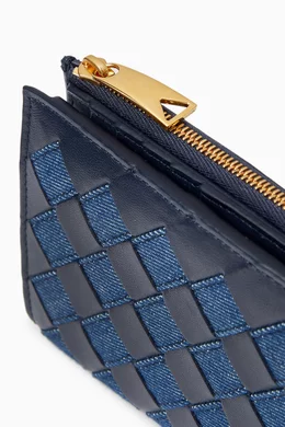 Buy Bottega Veneta Blue Medium Bi Fold Wallet in Intrecciato Calfskin For Women Online Ounass Bahrain