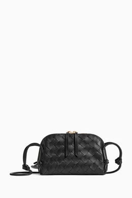 Buy Bottega Veneta Black Concert Pouch in Intrecciato Leather For Women Online Ounass Bahrain