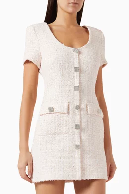 Buy Rotate Birger Christensen Pink Boucle Mini Dress in Tweed For Women Online Ounass Bahrain