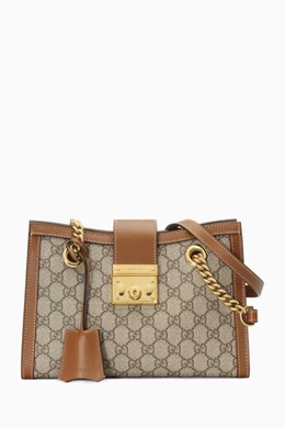 Gucci padlock small gg supreme canvas shoulder bag deals