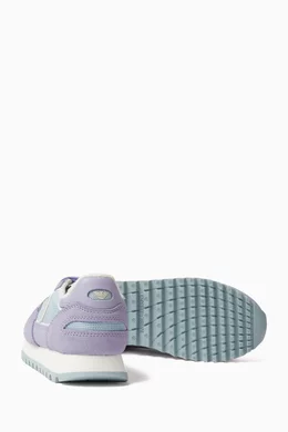 Buy Emporio Armani Purple Eagle Logo Sneakers in Mesh Suede For Girls Online Ounass Bahrain