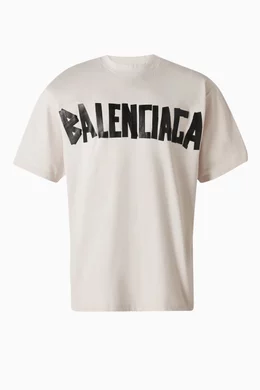 Buy Balenciaga White Unisex New Tape Type Medium fit T shirt in Vintage jersey For UNISEX Online Ounass Bahrain