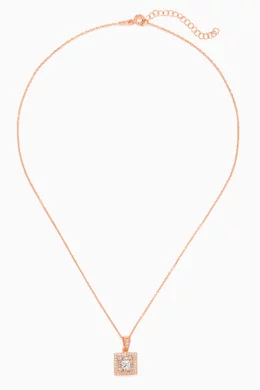 Rose gold square pendant necklace best sale