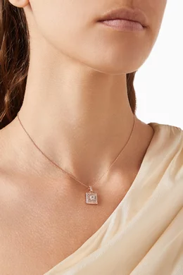Buy KHAILO SILVER Rose Gold Square Stone Pendant Necklace in Rose gold plated Sterling Silver For Women Online Ounass Bahrain