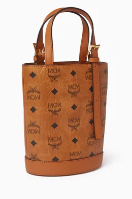 Buy MCM Brown Mini Aren VI Tote in Visetos For Women Online Ounass Bahrain