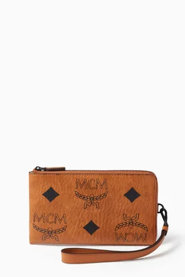 Buy MCM Brown Ottomar Travel Document Case in Visetos For Men Online Ounass Bahrain