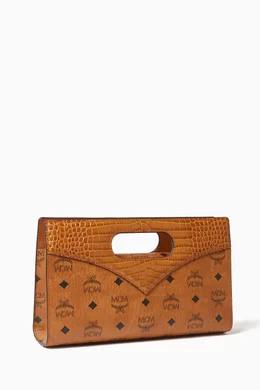 Buy MCM Brown Small Diamond Tote Bag in Visetos For Women Online Ounass Bahrain