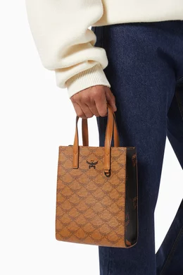 Mcm canvas tote hot sale