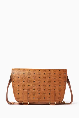 Buy MCM Brown Medium Aren Messenger Bag in Visetos For Men Online Ounass Bahrain