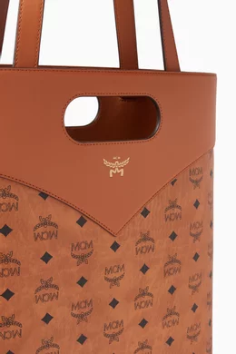 Buy MCM Brown Large Diamond Tote Bag in Visetos Leather For Men Online Ounass Bahrain