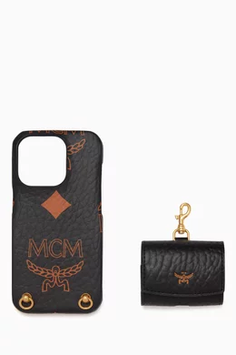 Buy MCM Black Aren iPhone 15 Pro Cover in Maxi Visetos For Men Online Ounass Bahrain