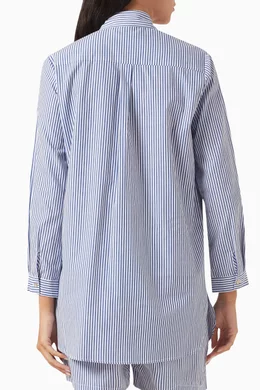 Buy Melissa Odabash Blue Francesca Striped Shirt in Cotton For Women Online Ounass Bahrain