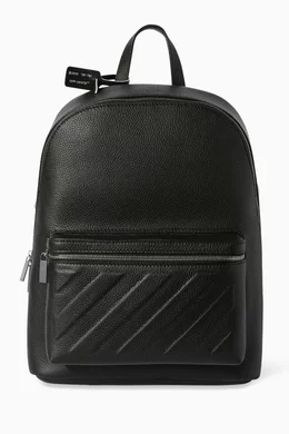 Buy Off White Black Diagonal Zip Up Backpack in Leather For Men Online Ounass Bahrain