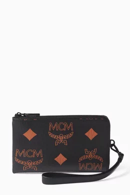 Buy MCM Black Ottomar Travel Document Case in Visetos For Men Online Ounass Bahrain