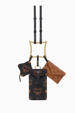 Buy MCM Black Monogram Phone Pouch in Lauretos For Women Online Ounass Bahrain