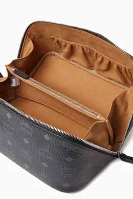 Buy MCM Black Ottomar Toiletry Bag in Visetos For Men Online Ounass Bahrain
