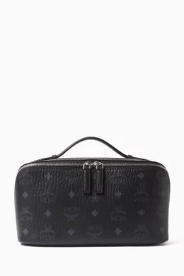 Buy MCM Black Ottomar Toiletry Bag in Visetos For Men Online Ounass Bahrain