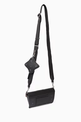 Buy MCM Black Small Crossbody Pouch in Visetos For Women Online Ounass Bahrain