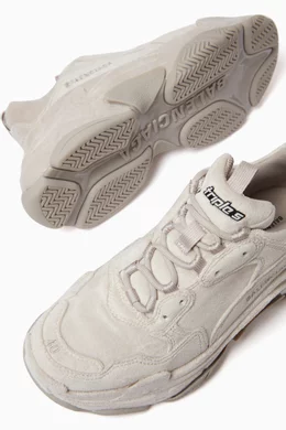 Buy Balenciaga Neutral Triple S Sneakers in Velvet For Women Online Ounass Bahrain