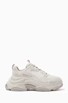 Buy Balenciaga Neutral Triple S Sneakers in Velvet For Women Online Ounass Bahrain