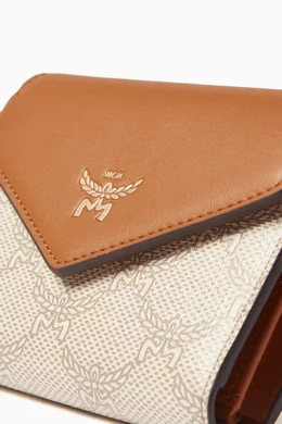 Buy MCM Neutral Small Tracy Trifold Wallet in Visetos Canvas For Women Online Ounass Bahrain