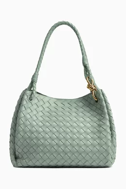 Buy Bottega Veneta Green Large Parachute Bag in Intrecciato Leather For Women Online Ounass Bahrain