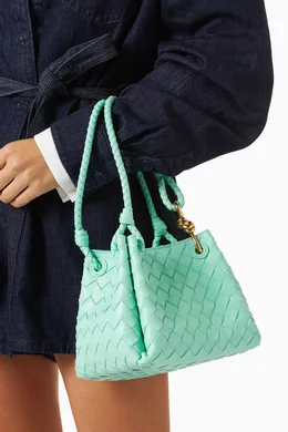 Buy Bottega Veneta Green Small Andiamo Parachute Bag in Intrecciato Leather For Women Online Ounass Bahrain