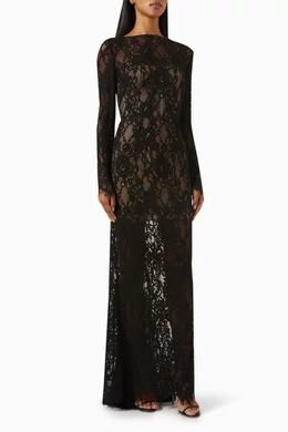 Buy Bronx and Banco Black Colette Long sleeve Gown in Lace For Women Online Ounass Bahrain