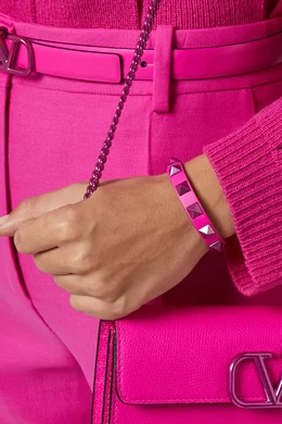 Buy Valentino Garavani Pink Rockstud Bracelet in Leather For Women Online Ounass Bahrain