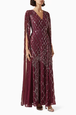 Buy Amelia Rose Purple Sequin embellished Maxi Dress For Women Online Ounass Bahrain