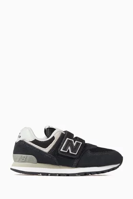 Buy New Balance Black 574 Core Hook Loop Sneakers in Suede Mesh For Boys Online Ounass Bahrain