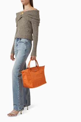 Buy Longchamp Orange Medium Le Pliage Bag in Recycled Canvas For Women Online Ounass Bahrain