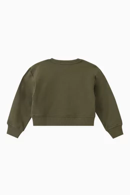 Buy MARC JACOBS Green Logo Print Sweatshirt in Cotton For Girls Online Ounass Bahrain