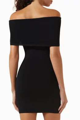 Buy Wardrobe.NYC Black Off-shoulder Mini Dress in Viscose Blend For Women  Online | Ounass Bahrain